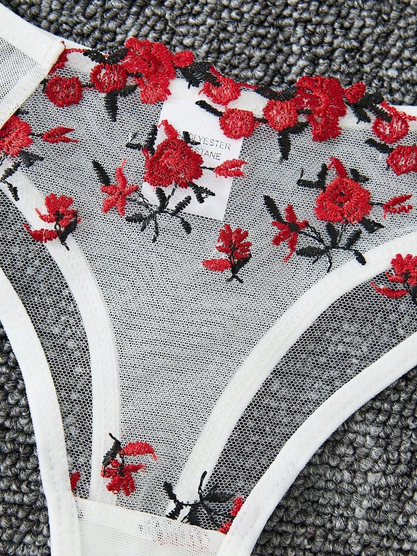 Flourish Sexy Elegant White Flower Lace Lingerie Set – Soft Mesh Floral Embroidered Bra & Panty 9987